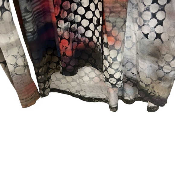 Snoskins Womens Abstract Polka Dot Long Sleeve Button Up Shirt Multicolor Size M - Picture 6 of 10